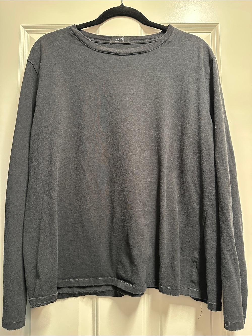 nuuds Long Sleeve Crewneck Tee in Black